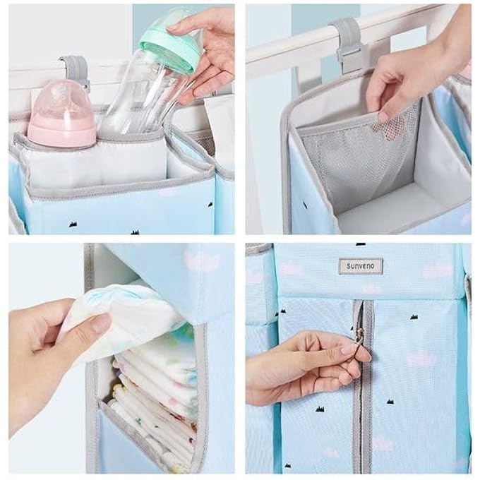 turtees BABY BEDSIDE CRIB ORGANIZER (BLUE) - Image 4